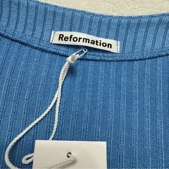 Reformation Sz 2 XS Gellar Long Sleeve Ribbed V Neck Cardigan Stretch XXS - Picture 5 of 7